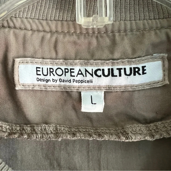 EUROPEAN CULTURE Design by David Peppicelli Zip Jacket Tan Size Large - Picture 7 of 15